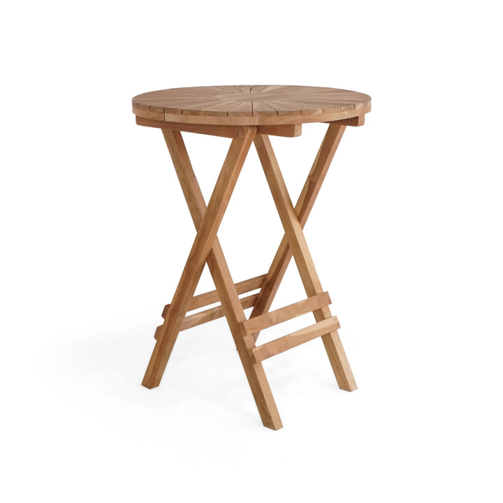 Mesa Plegable Color Natural Estructura De Madera - Acabado Rústico