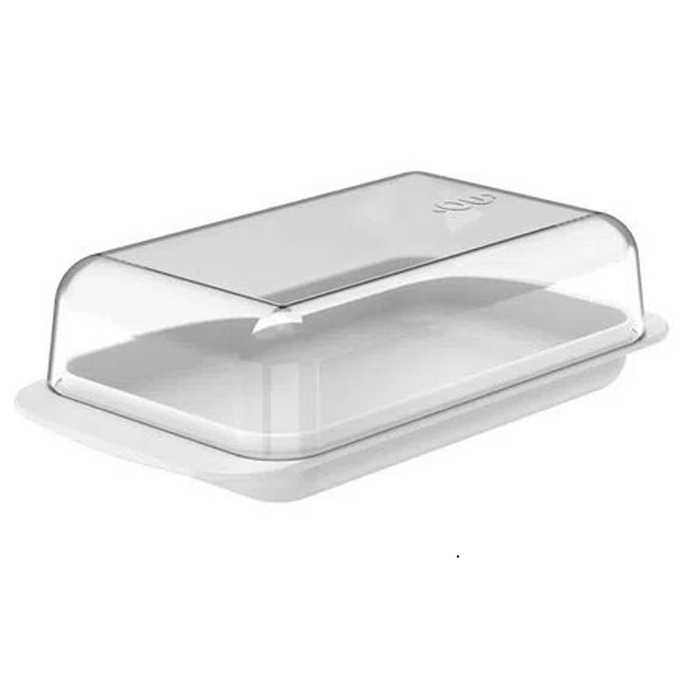 Mantequillera (Transparente) Base Blanco De Plástico
