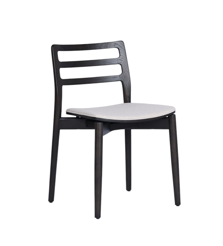 Silla De Comedor Color (Negro) Tapizado (Beige) Estructura Fresno De Madera