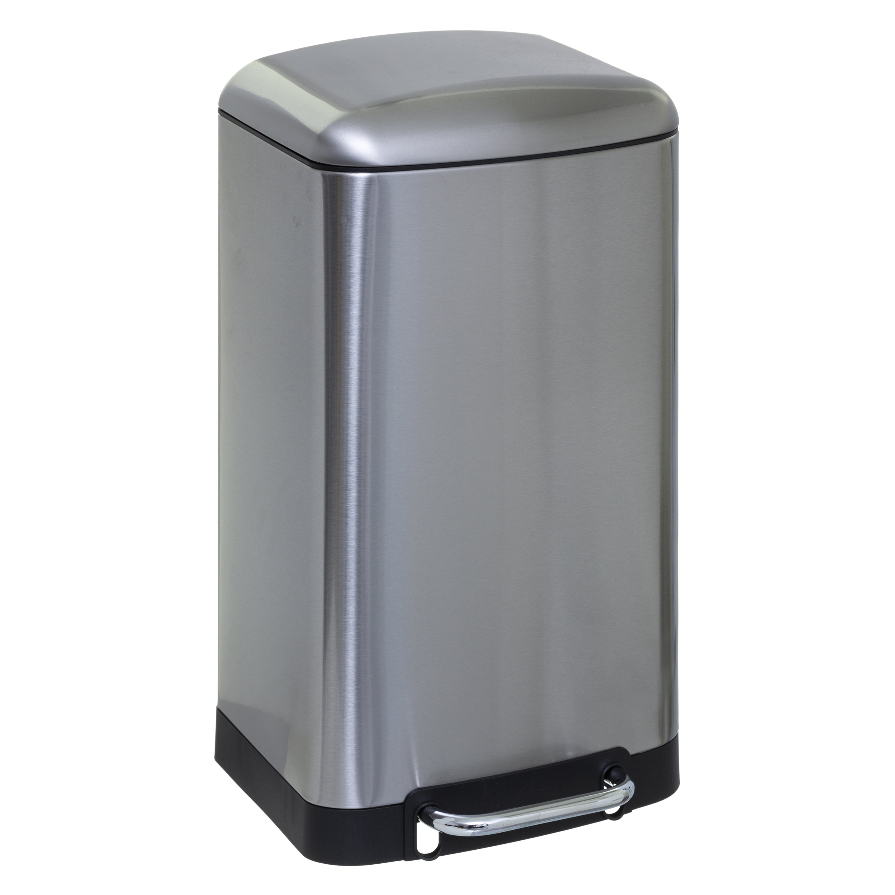 Papelera 30 Ltrs Plateado Con Tapa Y Pedal De Metal Kulhaus papelera-30-ltrs-plateado-con-tapa-y-pedal-de-metal-kulhaus