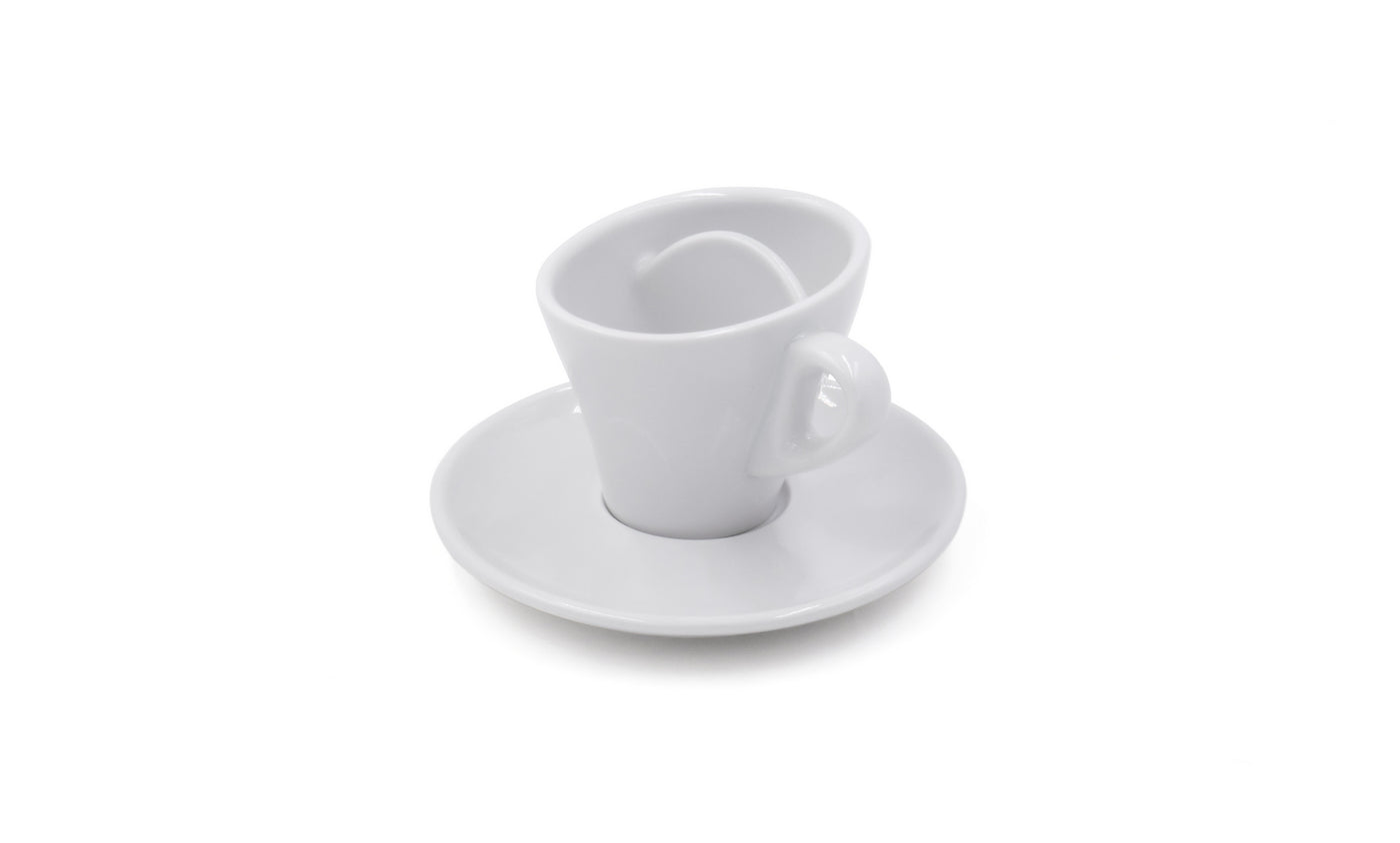 Set De Taza Con Plato (Blanco) Espresso 45 Ml De Porcelana