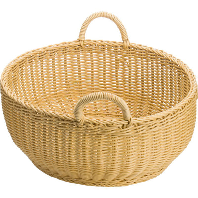 Cesta  Redonda (Beige) Con Asas De Pvc