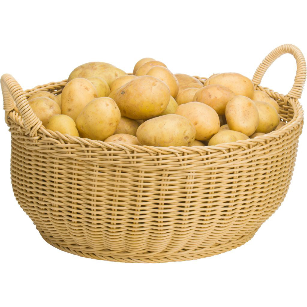 Cesta  Redonda (Beige) Con Asas De Pvc
