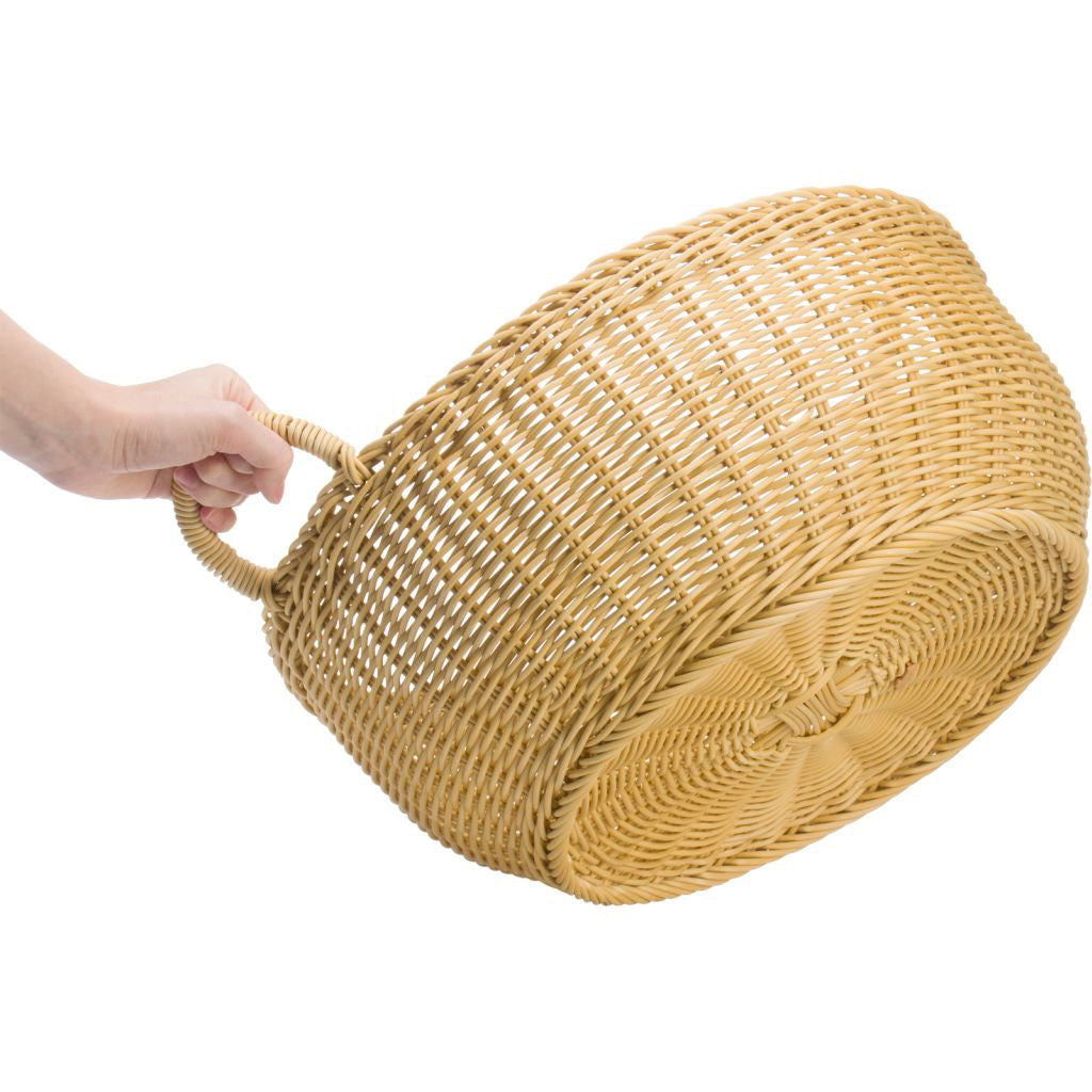 Cesta  Redonda (Beige) Con Asas De Pvc