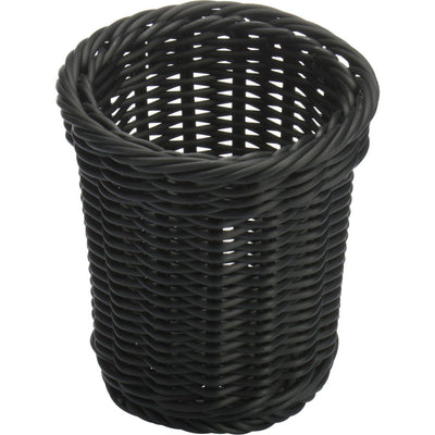 Cesta Redonda (Negra) Porta Utensilios O Cubiertos De Pvc