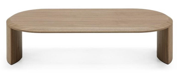 Mesa De Centro (Marrón) Tablero Oval Estructura De Madera