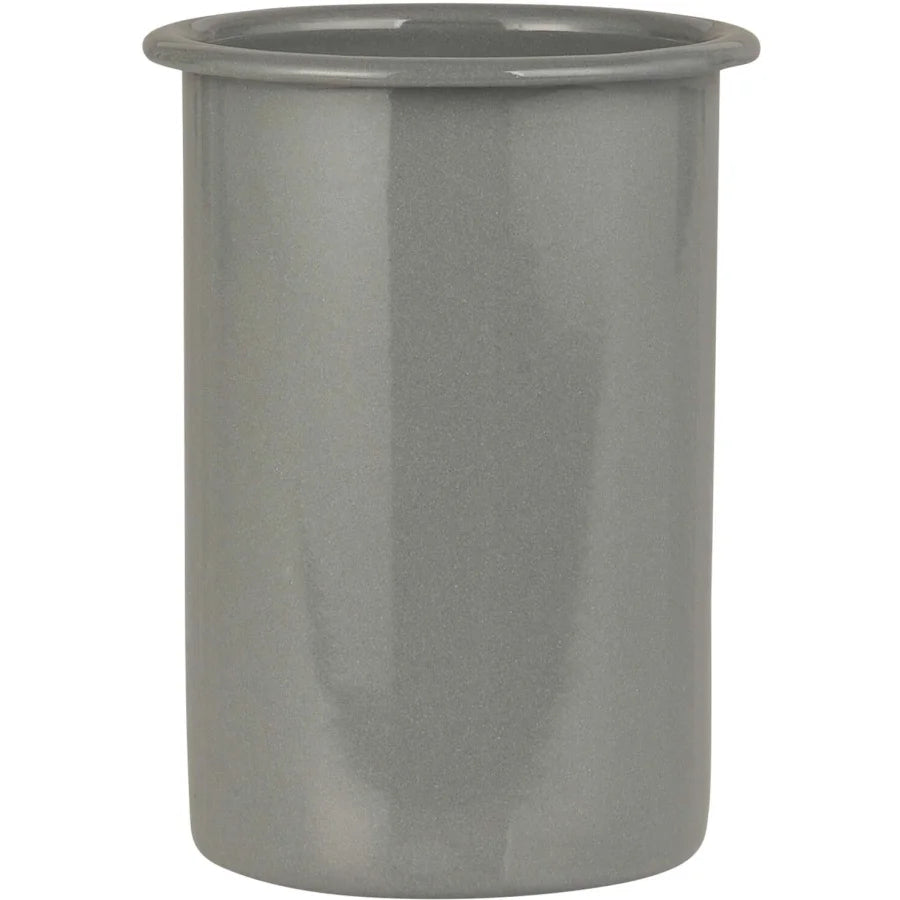 Vaso Portacepillo De Dientes Esmaltado (Gris) De Metal