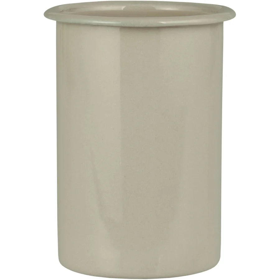Vaso Portacepillo De Dientes Esmaltado (Arena) De Metal