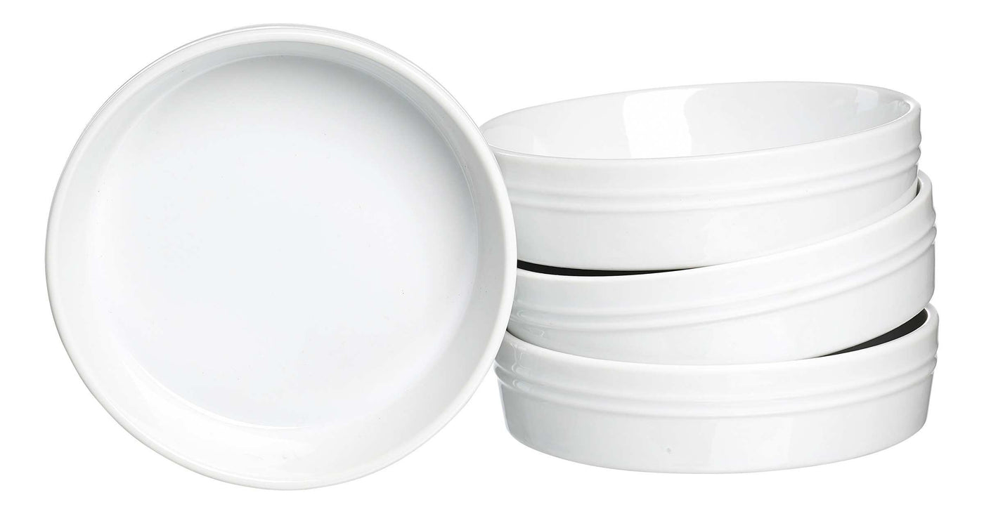 Set X 4 Bowls Redondos Medianos (Blancos) 245 Ltrs De Porcelana
