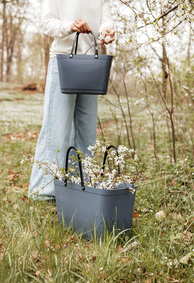 Bolso (Gris Oscuro) Con Asas De Plástico