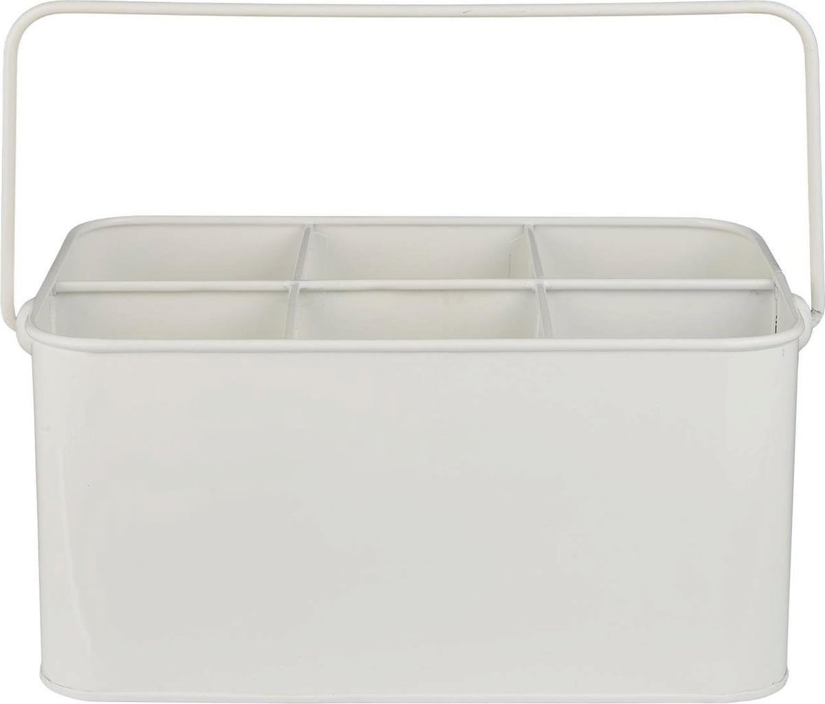 Caja Organizadora Utensilios (Blanca) Con 6 Compartimentos De Metal