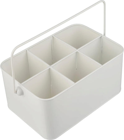 Caja Organizadora Utensilios (Blanca) Con 6 Compartimentos De Metal