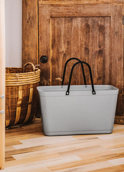 Bolsa Grande (Gris Claro) Con Asas De Plástico