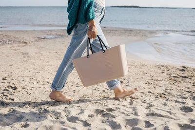 Bolsa Grande (Rosa Pálido) Con Asas De Plástico