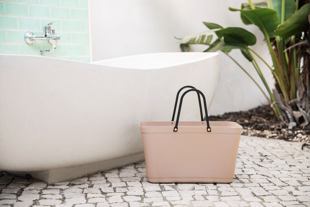 Bolsa Grande (Rosa Pálido) Con Asas De Plástico