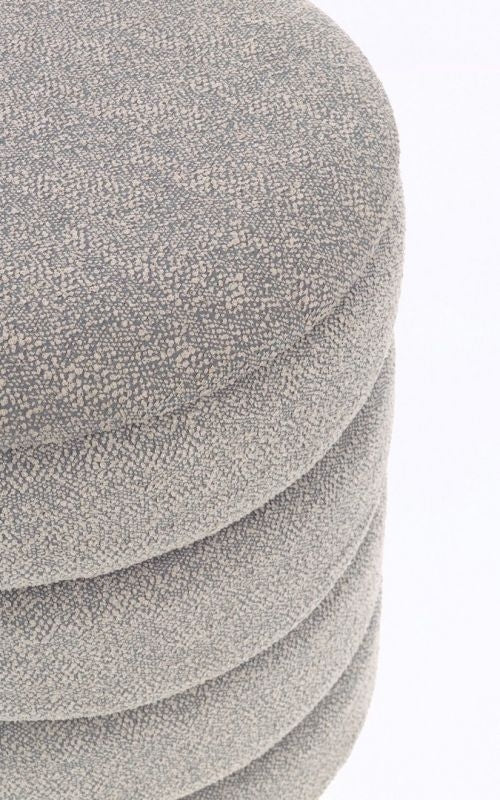 Set De 2 Pouff Tapizado Gris Estructura De Madera