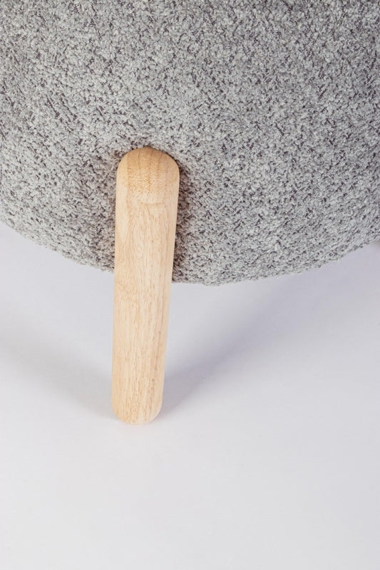 Banca Taburete Tapiz Gris Estructura De Madera