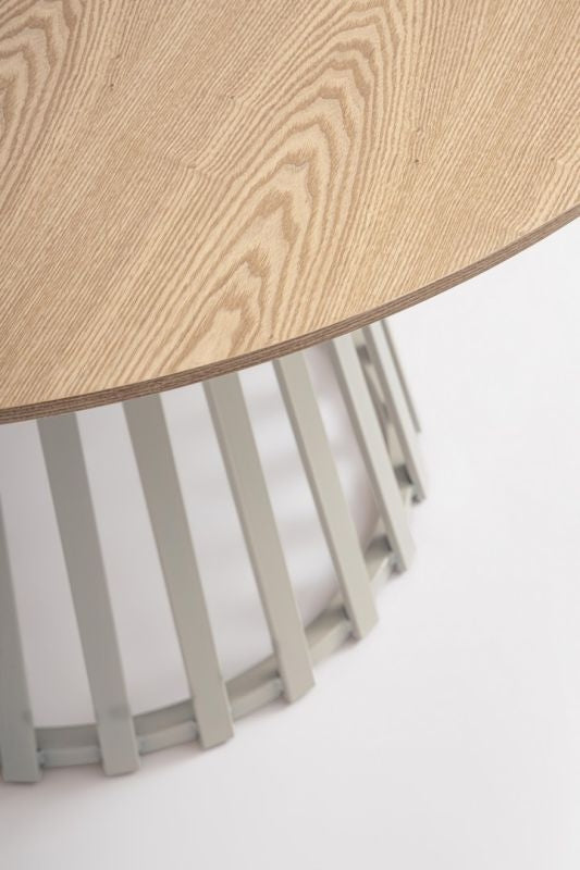 Mesa De Comedor Tablero Madera Fresno Estructura De Metal