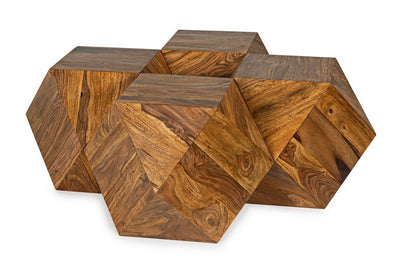 Mesa De Centro (Marrón) Modelo Egipcio De Madera
