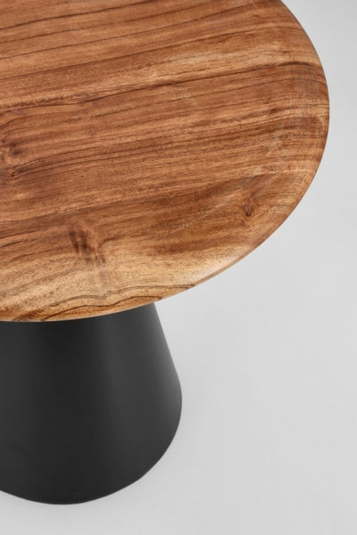 Mesa Auxiliar Tablero Madera Acacia Estructura De Metal