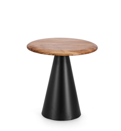 Mesa Auxiliar Tablero Madera Acacia Estructura De Metal