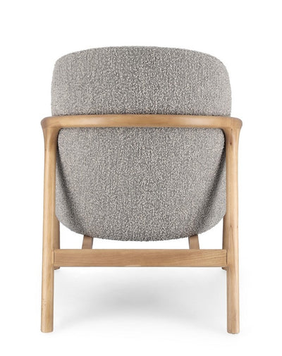 Sillón Tapiz Poliéster Gris Patas De Madera
