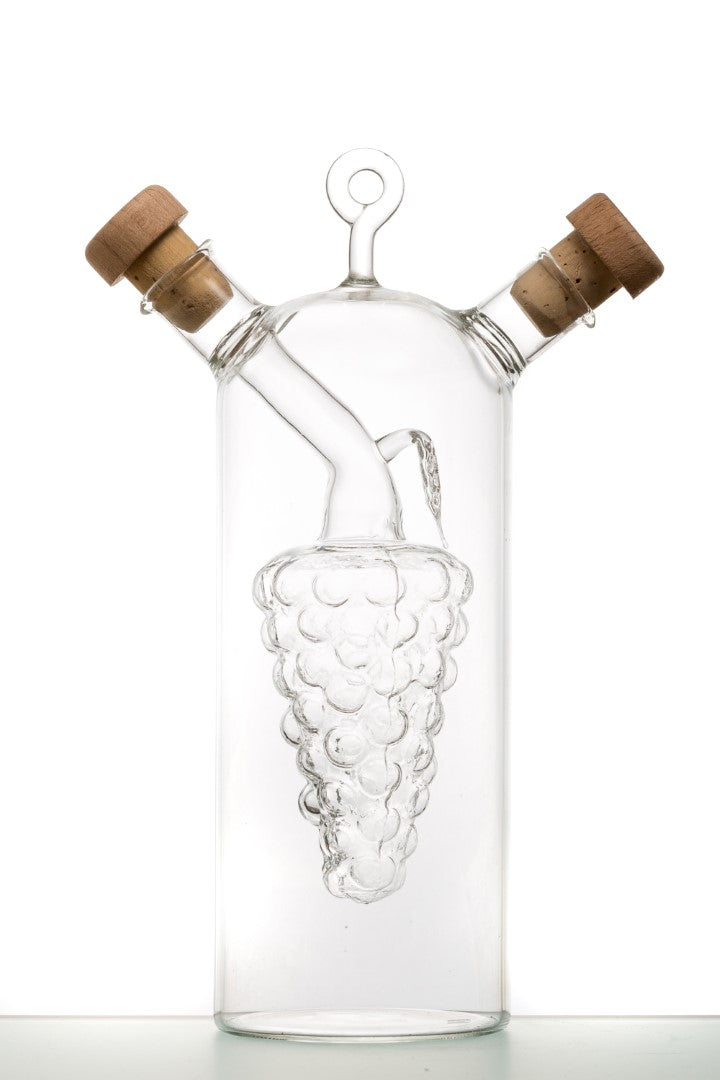 Aceitera / Vinagrera Con Dos Compartimentos De Vidrio