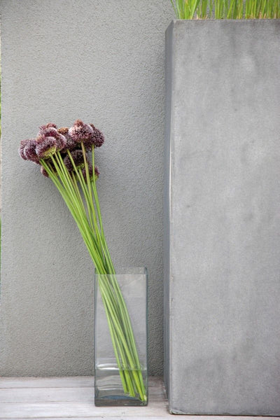 Florero Rectangular (Transparente) De Vidrio