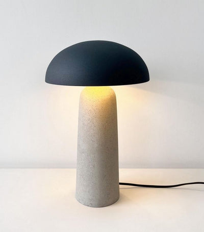 Lámpara De Mesa (Gris) Pantalla De Metal Base De Cemento