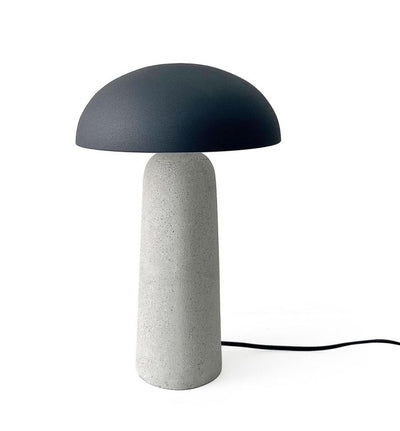 Lámpara De Mesa (Gris) Pantalla De Metal Base De Cemento