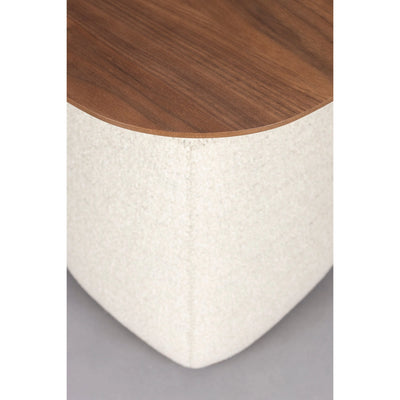 Mesa Auxiliar Base Tapizada Y Tablero De Madera