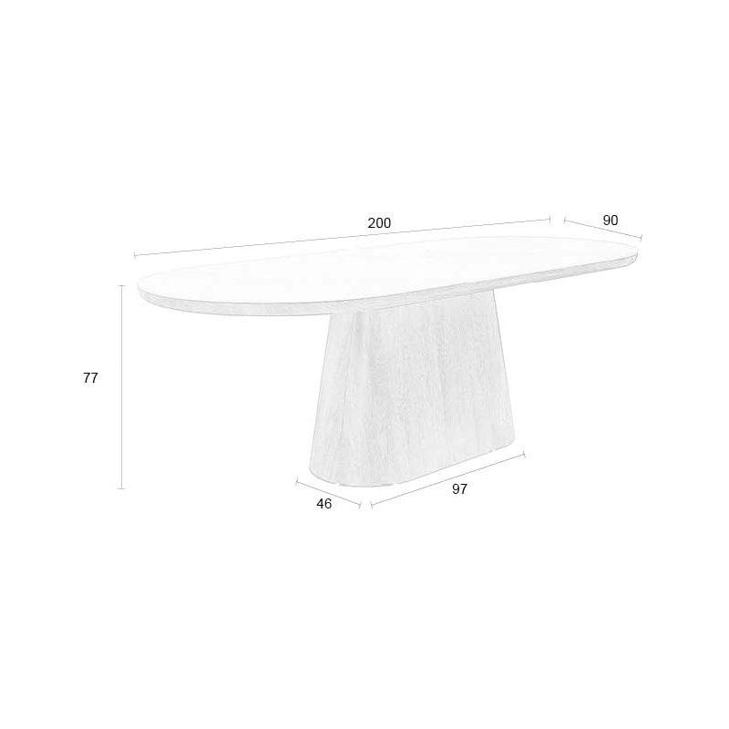Mesa De Comedor Oval De Madera