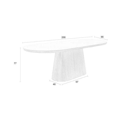 Mesa De Comedor Oval De Madera
