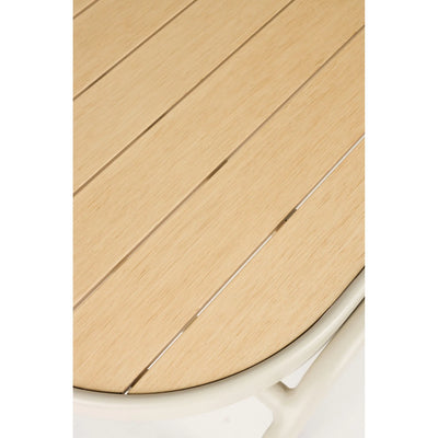 Mesa Central Para Exterior, Top Madera Estructura De Metal