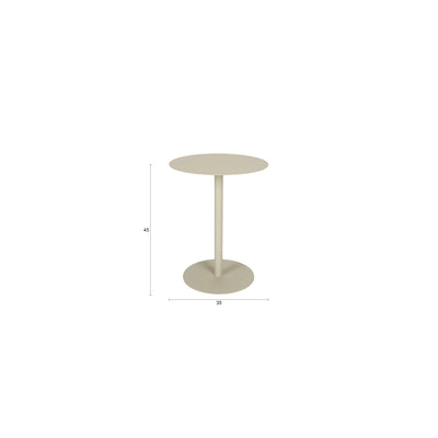Mesa Auxiliar Para Exteriores (Beige) De Metal