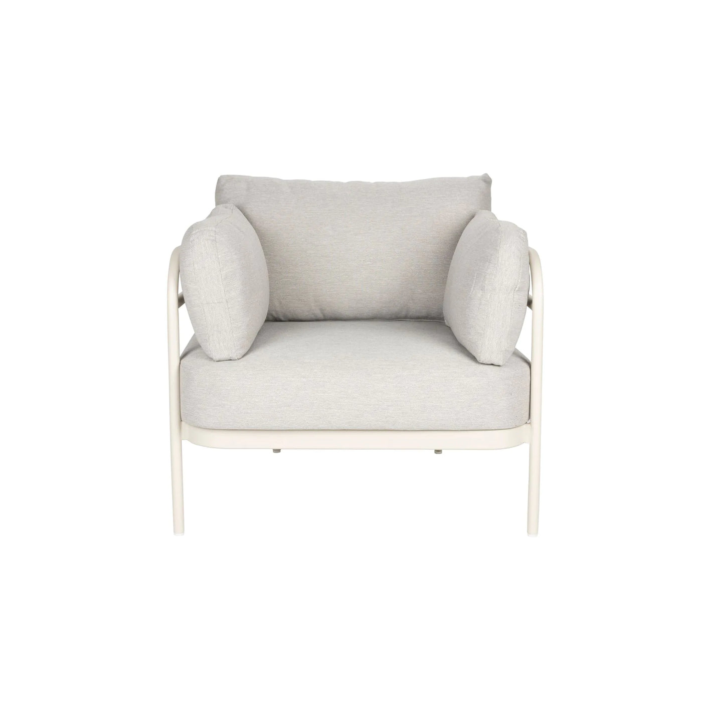 Juego De Sofá Dos Sillones Para Exterior Tapizado (Beige) Estructura De Metal