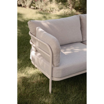 Juego De Sofá Dos Sillones Para Exterior Tapizado (Beige) Estructura De Metal