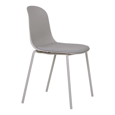 Silla De Comedor Tapizada (Gris) Con Patas De Metal