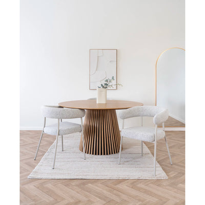 Silla De Comedor Tapizada (Gris Claro) Patas De Metal