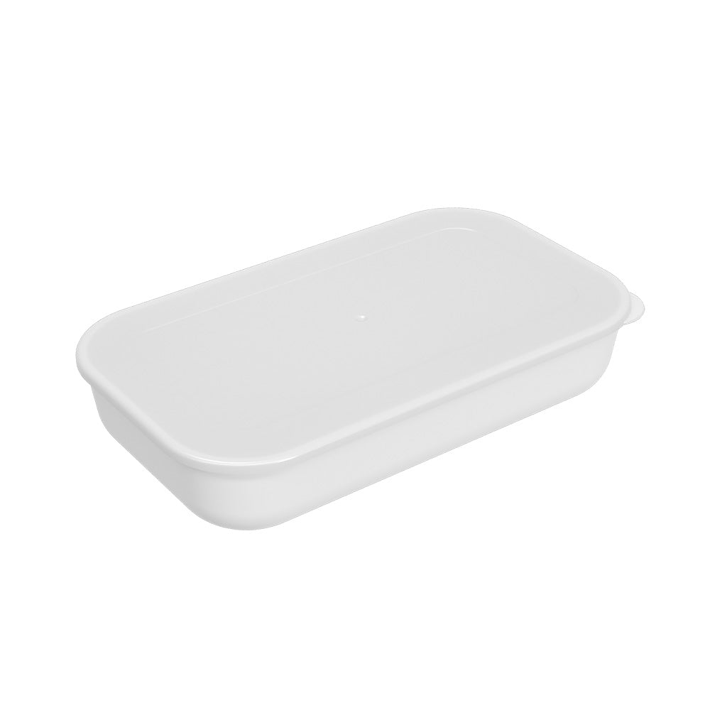 Bowl Rectangular C/Tapa 280 ML Essential Blanco De Plástico