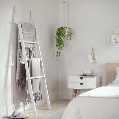 Organizador De Accesorios Tipo Escalera (Blanca) De Madera