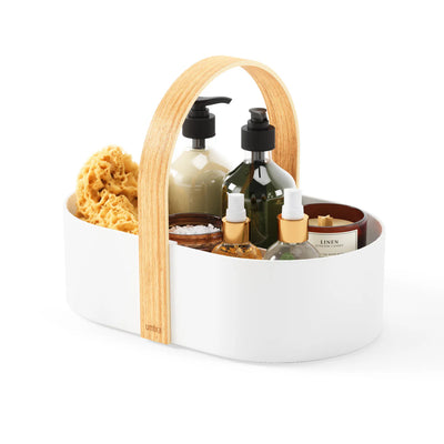 Organizador De Accesorios (Blanco/Natural) Con Asas De Plástico