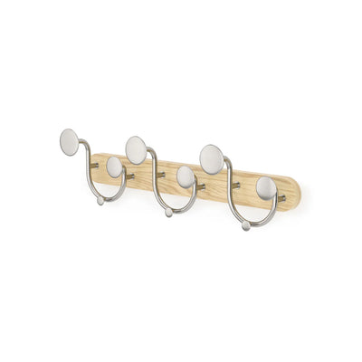 Perchero De Pared Con Gancho De Metal Y Soporte De Madera