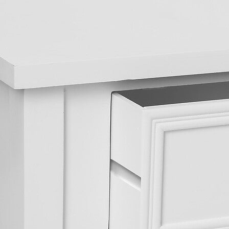Mesa De Noche Con Un Cajón (Blanco) De Madera