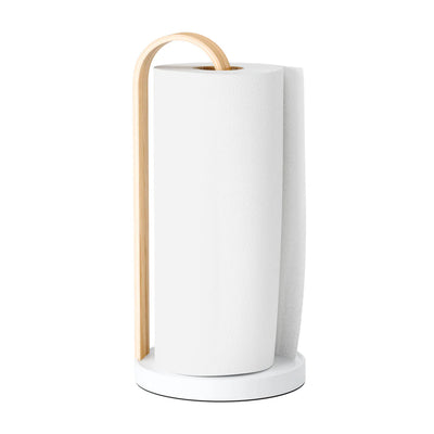 Porta Papel Toalla (Blanco/Natural) De Madera