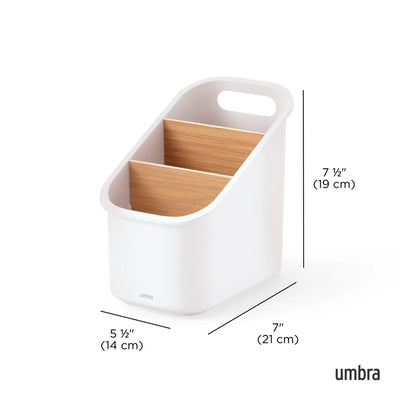 Organizador De Utensilios (Blanco/Natural) De Plástico