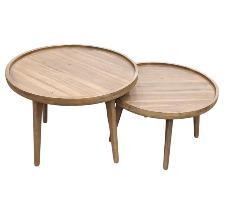 Juego De Terraza (Topo): Sofá + 2 Sillones + 2 Mesas De Centro Con Estructura De Madera