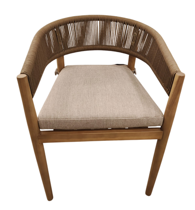 Silla De Comedor (Marrón) Con Cuerda Estructura De Madera