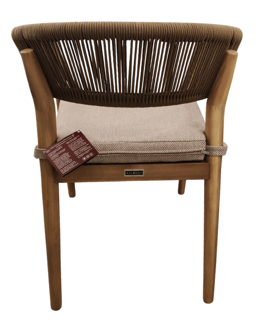 Silla De Comedor (Marrón) Con Cuerda Estructura De Madera