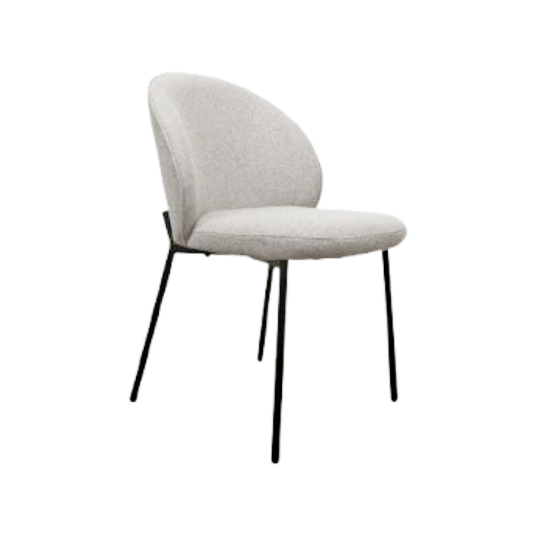 Silla De Comedor Tapiz (Beige) Patas De Metal